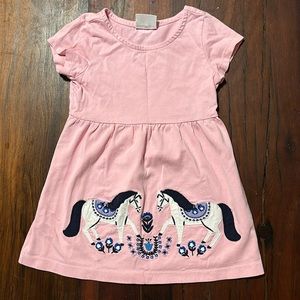 Hanna Andersson girls pink embroidered dress